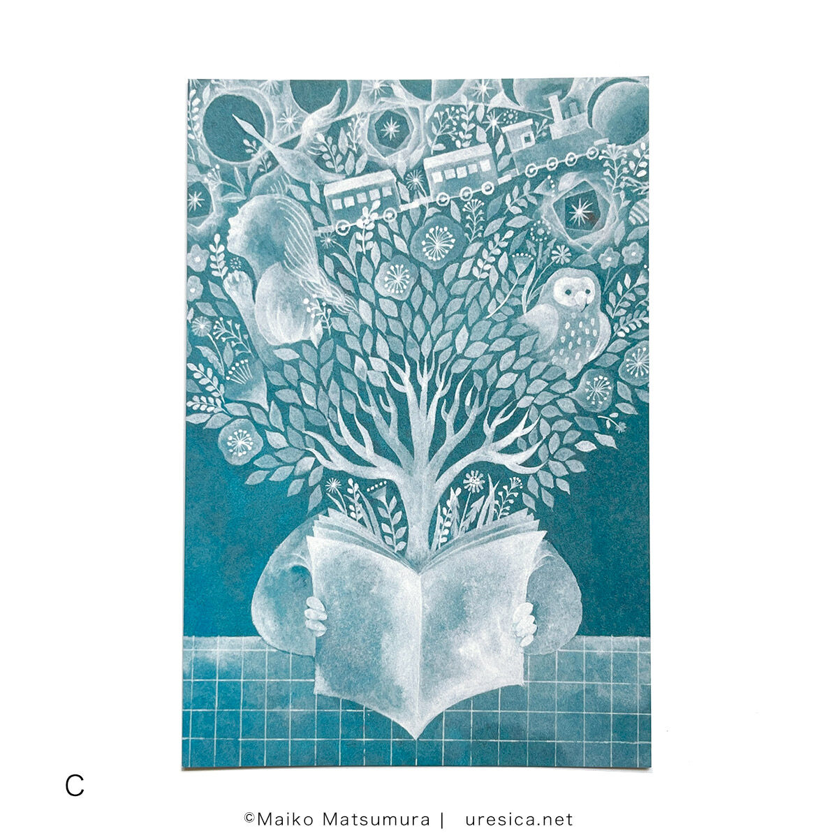 まつむらまいこ「筆が編むレース」ポストカード | URESICA