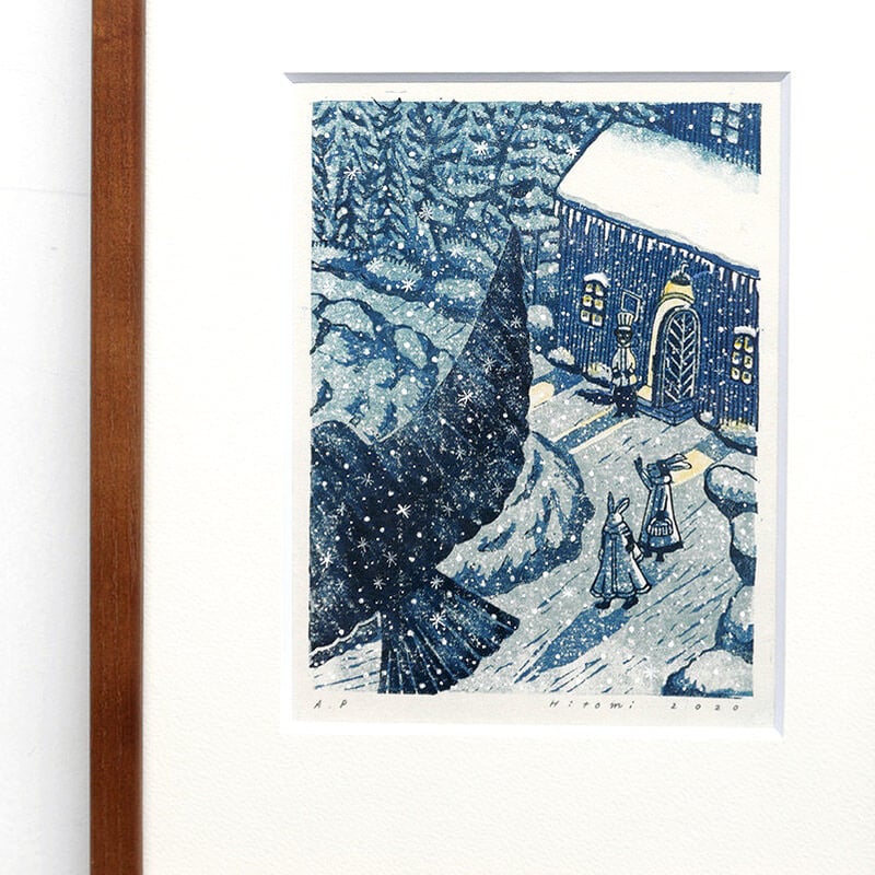 平岡瞳 版画「まっくろいたちのレストラン」14 | URESICA