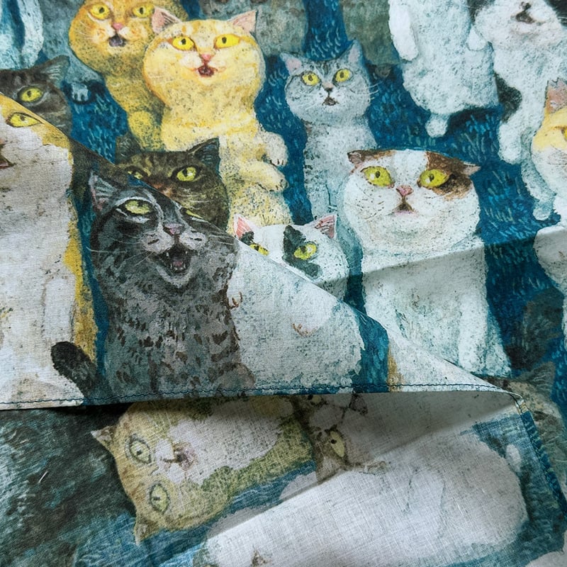 ネコパンチ様 リバティ Koh & Eito / black ハンカチ | H TOKYO ハンカチ | OLD