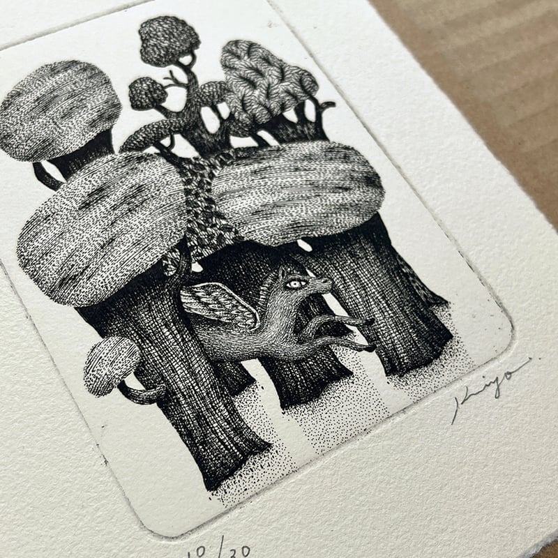 さかたきよこ「森の馬」銅版画シート | URESICA