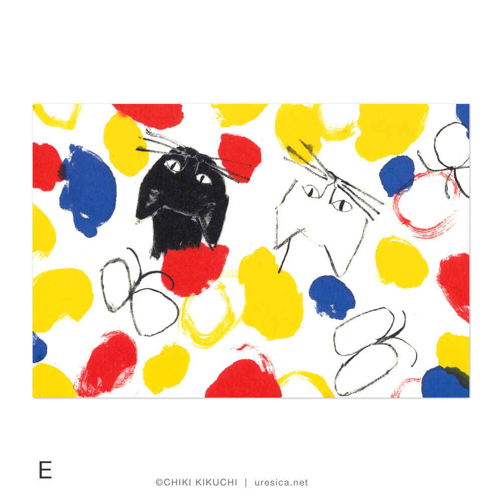 きくちちき 「しろねこくろねこ」 ポストカード | URESICA