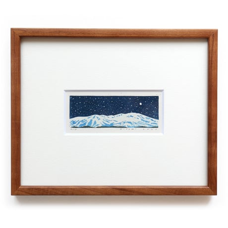 平岡瞳さん　版画　スノードーム　新品　額装 平岡瞳 ポストカード「きらきらひかるゆきがふる2」|スノードームの