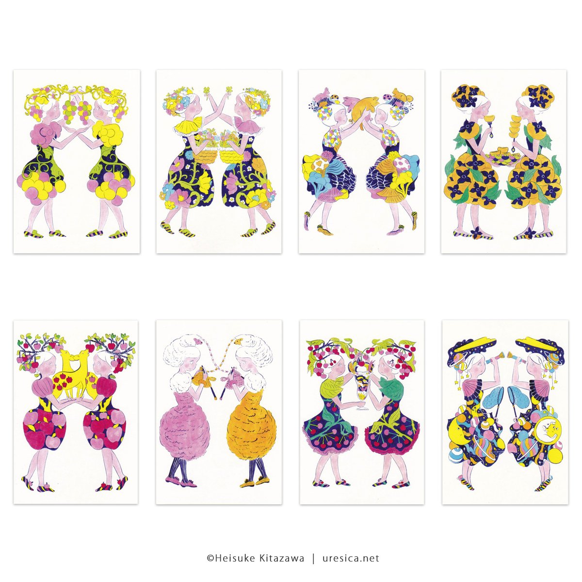 北澤平祐『しゅうかくする おんなのこたち』ポストカードセット 北澤平祐『しゅうかくする おんなのこたち』ポストカードセット
