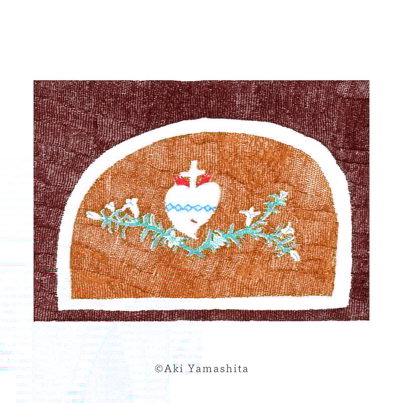 shokoの工芸作品原画【二上山のリフレ】一点物オリジナルインテリア風景画