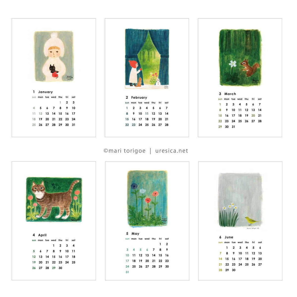 とりごえまり 2026 カレンダー | URESICA