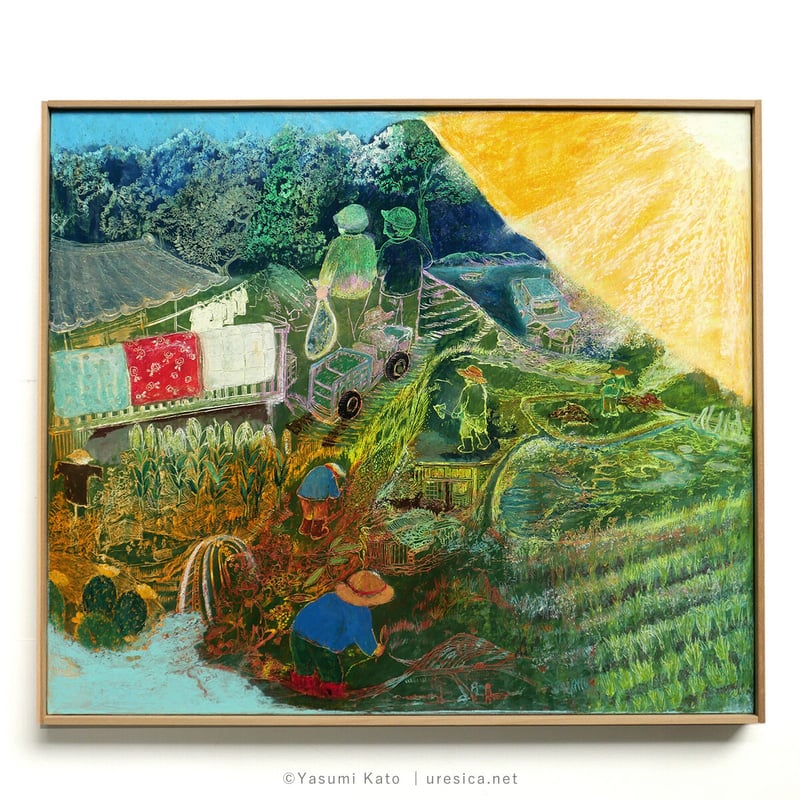 加藤登美子、【夕すずみ＝先斗町もみ華】、希少な額装用画集より、新品額装付 加藤登美子、【夕すずみ＝先斗町もみ華】、希少な額装用画集より、新品