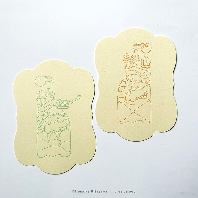 北澤平祐　花柄と皿洗い　原画　2019 個展　花と生活 北澤平祐『花と生活・生活に花』限定BOXセット☆サイン本 | URESICA