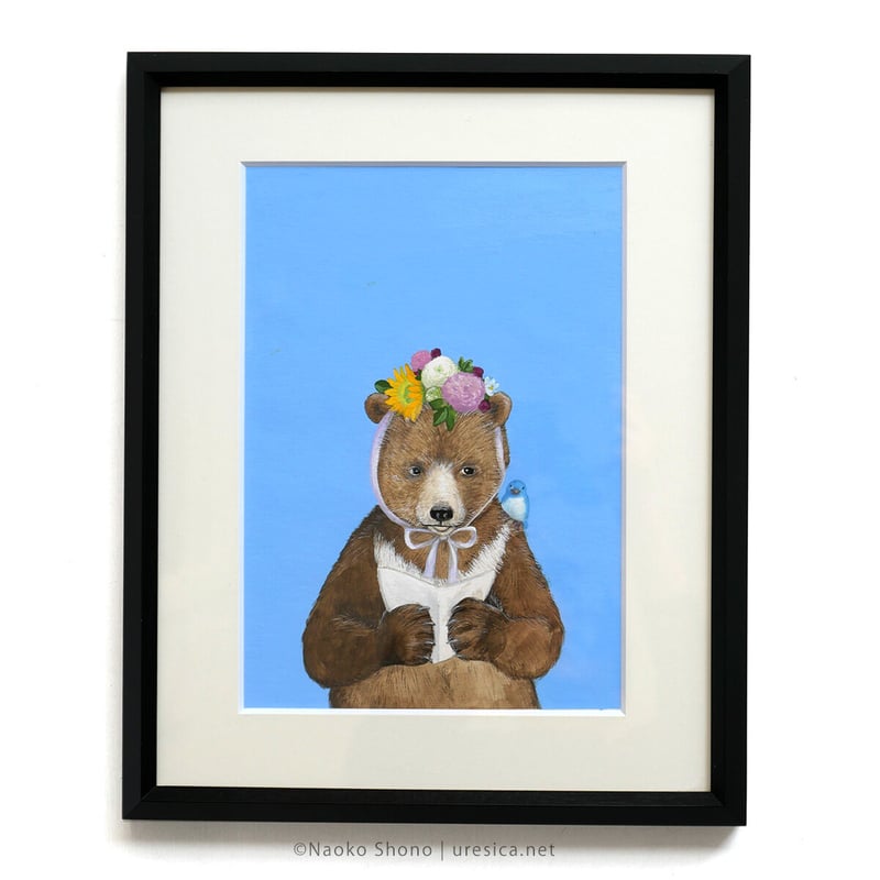 絵画。原画【ワイン好きの熊】 絵画。原画【ワイン好きの熊】 絵画。原画【クリスマスを迎えて可愛い