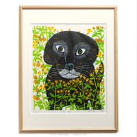 竹上妙　木版画「たね」