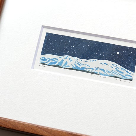 平岡瞳　木版画「夜 1」