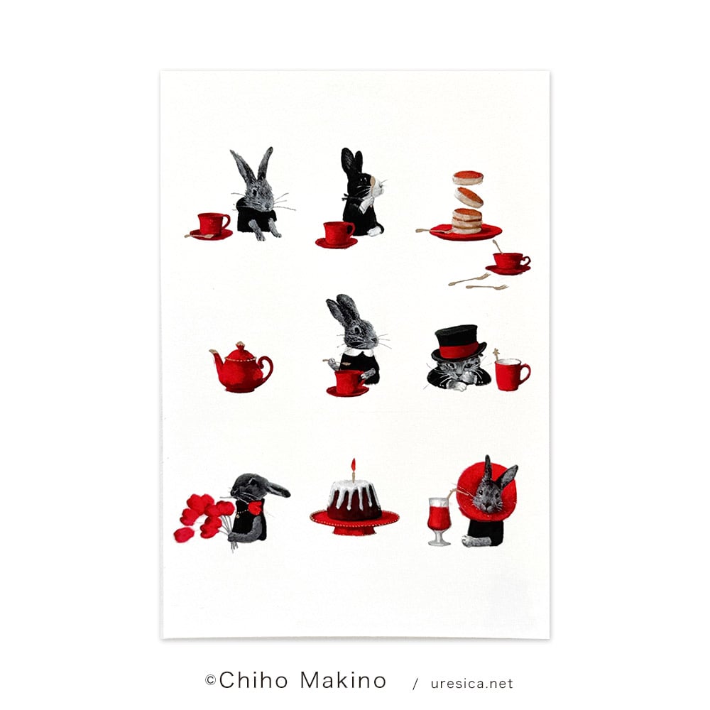 4*n様 牧野千穂 絵画　キャンバスジクレー　「みつかる」　珈琲カップ　うさぎ 牧野千穂 画集（サイン入り） - Maya Store Maya Store