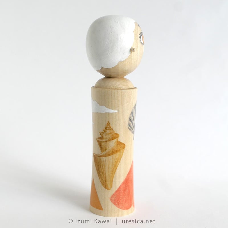 Kisaku Moonlit 喜作作 月見こけし 26.5cm/995g 河井いづみ こけし | URESICA