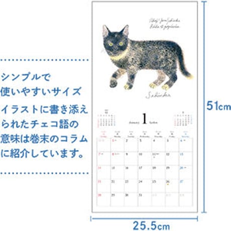 出久根育 チェコの猫の12カ月カレンダー2024