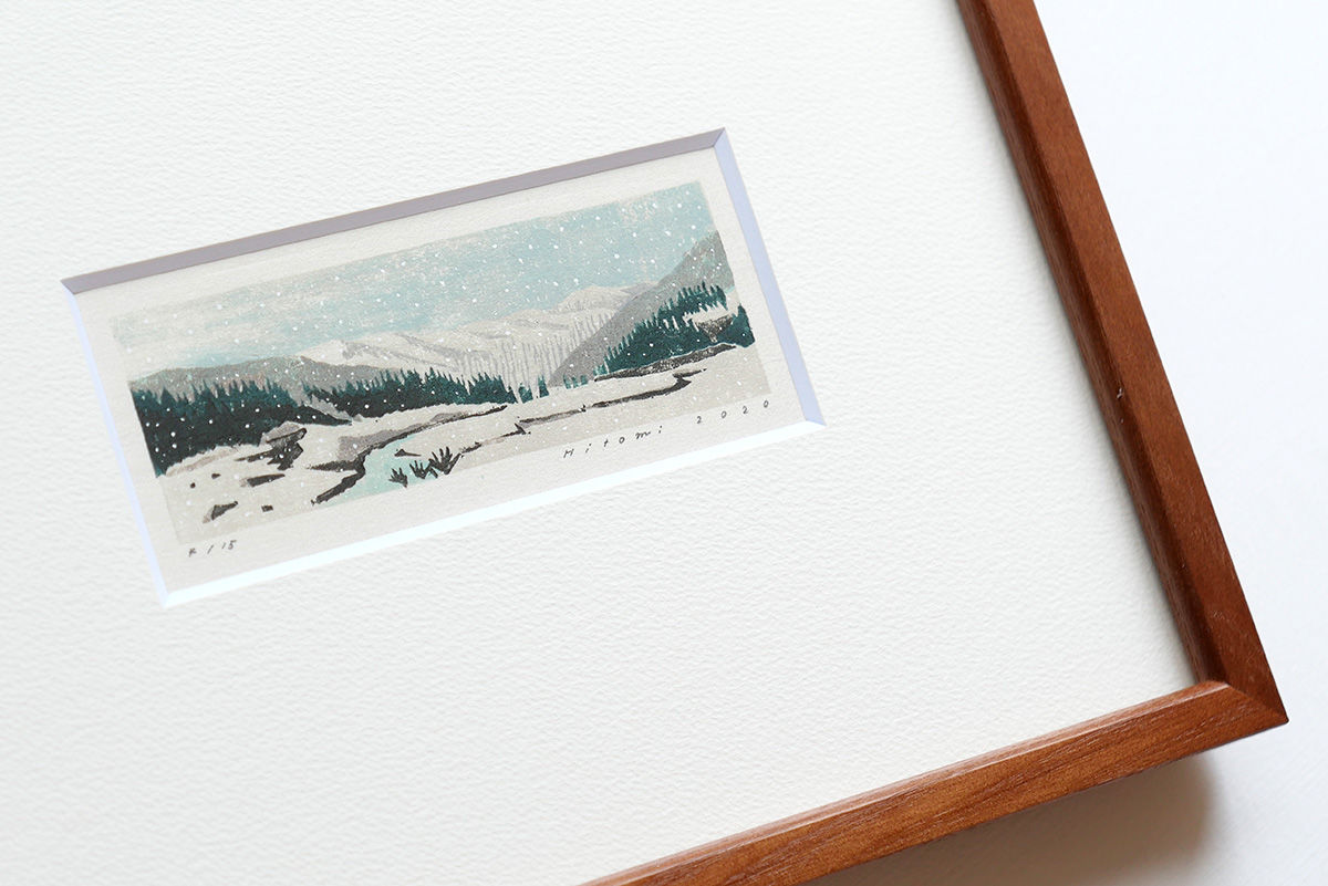 平岡瞳 木版画「車窓からの風景」 | URESICA