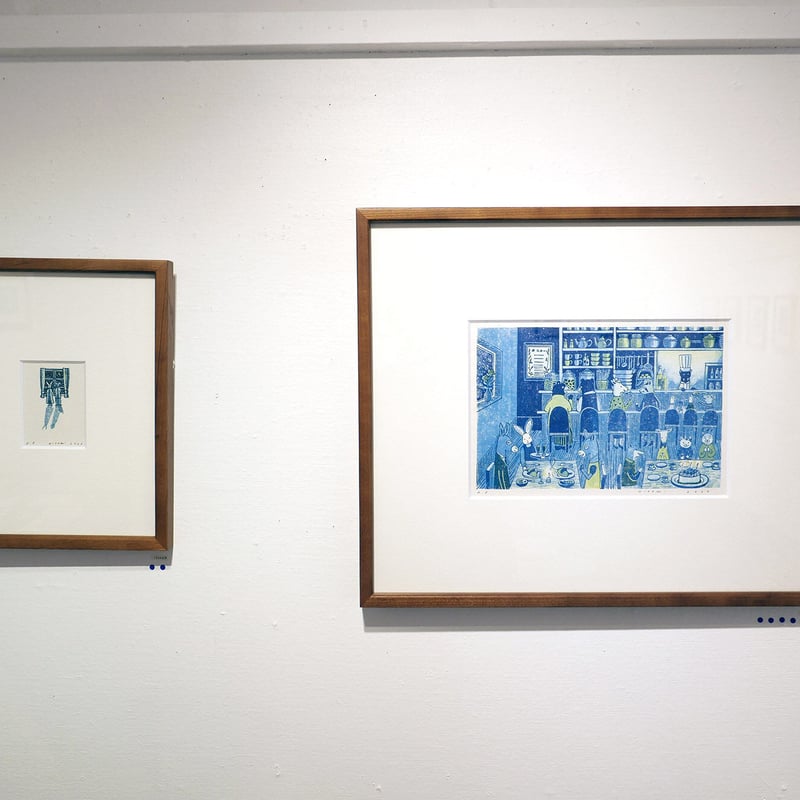 平岡瞳 版画「まっくろいたちのレストラン」23 | URESICA 平岡瞳 版画「まっくろいたちのレストラン」23 | URESICA