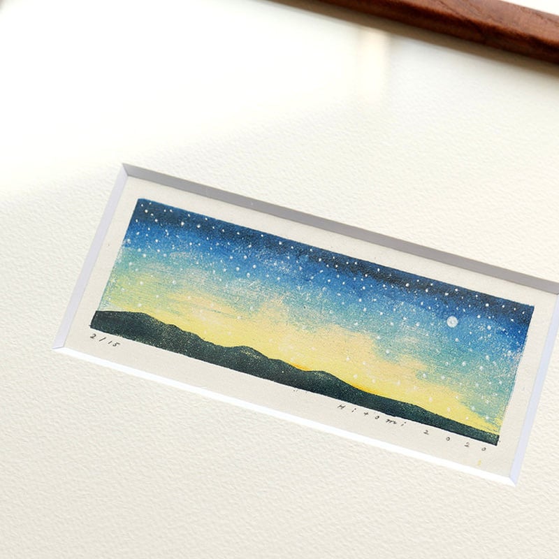 平岡瞳 木版画「夜も少し」 | URESICA