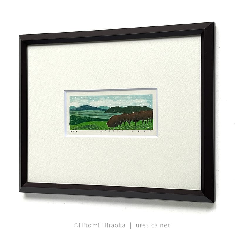 平岡　瞳　木版画　富士山 平岡 瞳 木版画 富士山 平岡瞳 木版画「山道」 | URESICA