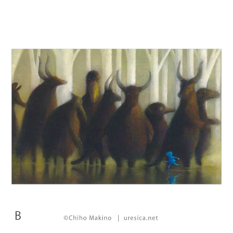 4*n様 牧野千穂 絵画　キャンバスジクレー　「みつかる」　珈琲カップ　うさぎ うさぎ牧野千穂 絵画 (版画/キャンバスジクレー) みつかる 4770