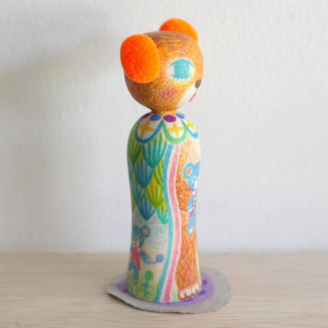 くまあやこ「くまとテディ」こけし
