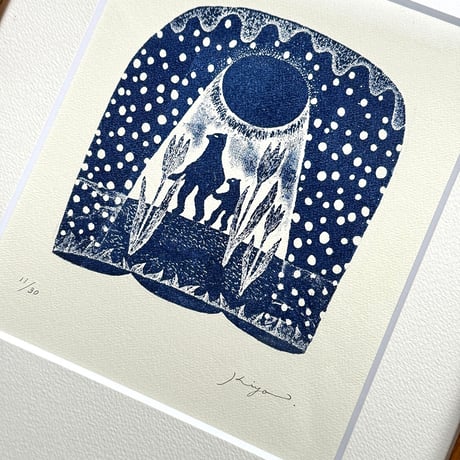 さかたきよこ「月夜」額装品
