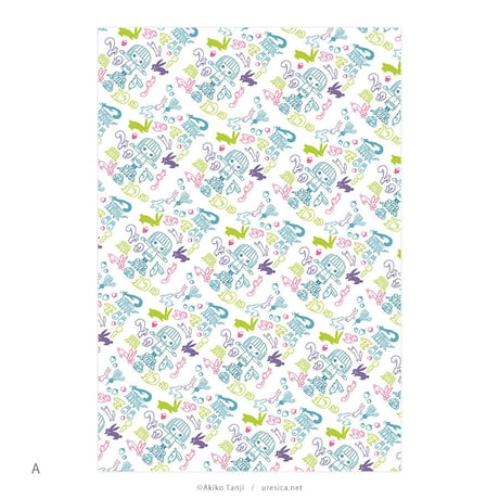 たんじあきこ ラッピングペーパー（1絵柄×2枚）
