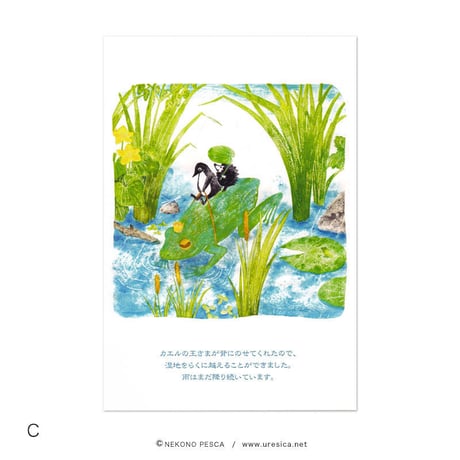 猫野ぺすか「ペンギンと黒い卵」ポストカード