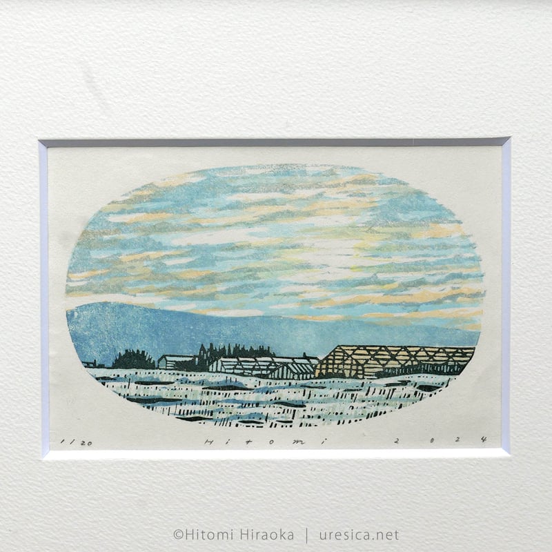 平岡瞳 木版画「空とおく」02 | URESICA