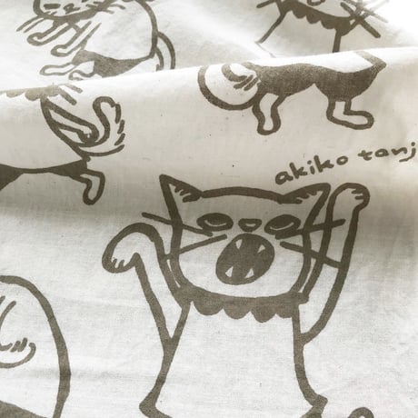 たんじあきこ　猫てぬぐい