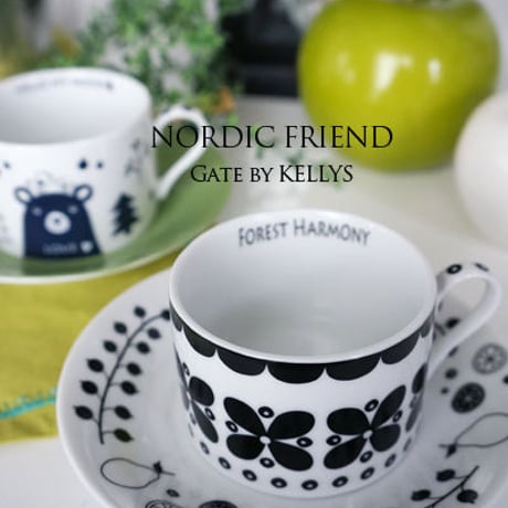 【単品】NORDIC FRIEND転写紙★フォレスト＆ベア★ブラック