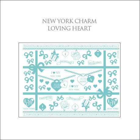 再入荷！【単品・ガラス用】チャームタイプ★NYCharmLovingHeart転写紙　ホイップミント