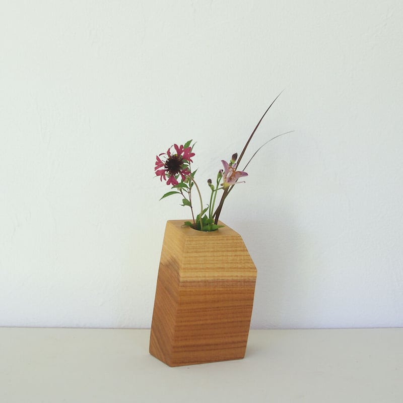 アジアン エスニック 木製 木彫 象 ゾウ 森林 花瓶 花器 フラワー