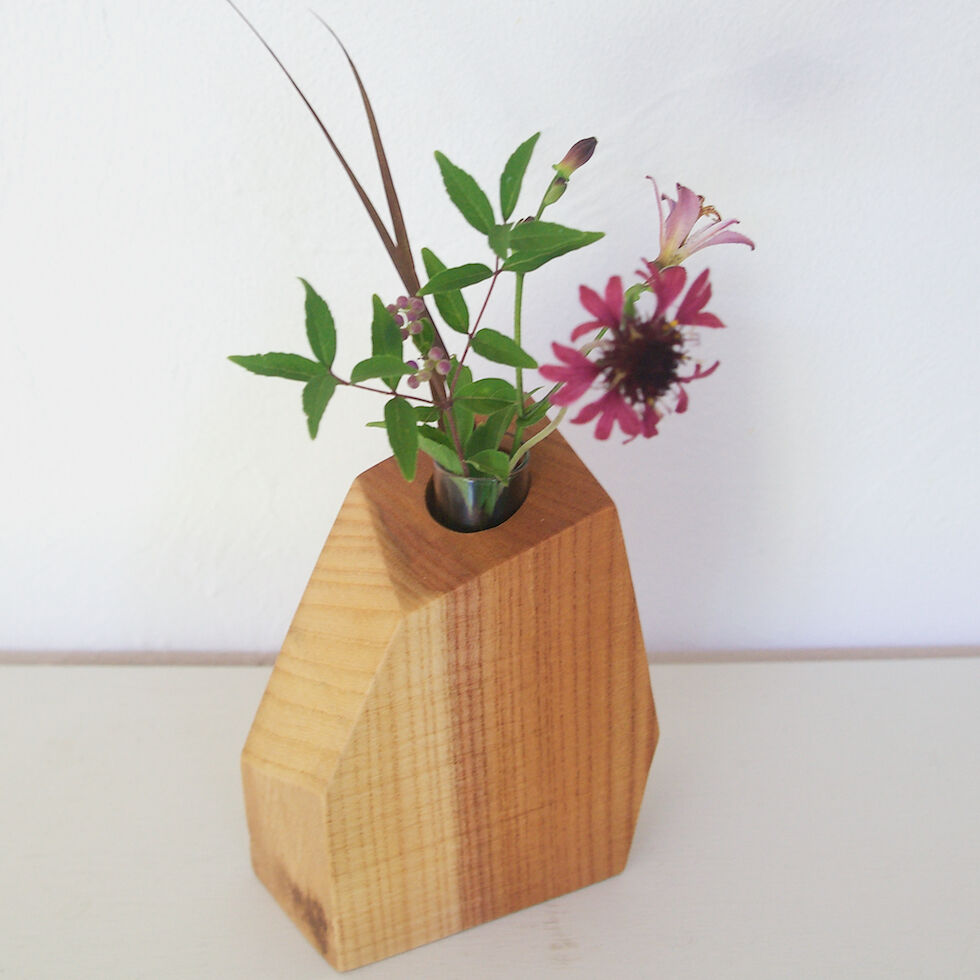 FV-6 木のフラワーベース（ケヤキ材） | SOLIWOOD