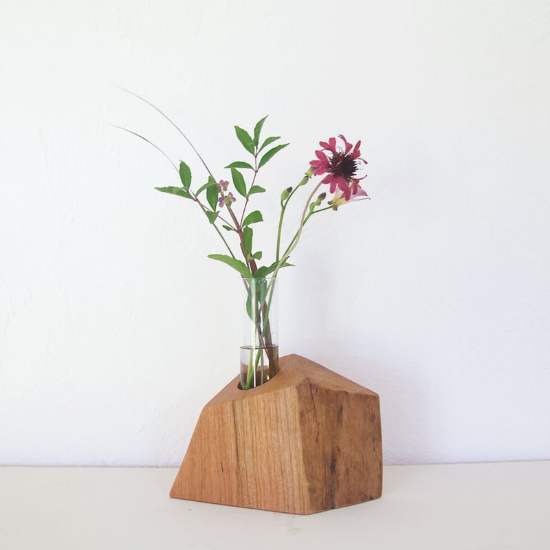 FV-3 木のフラワーベース（チェリー材） | SOLIWOOD