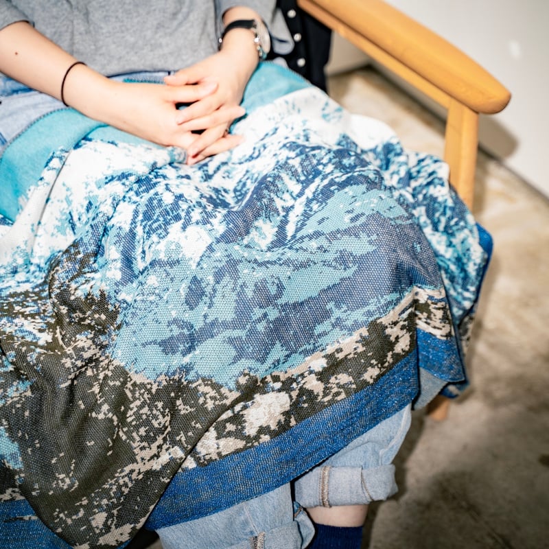 TOUJOURS ショール ブランケット TWEEDMILL｜ピュアウール 大判ショール ブランケット バイカラー ピン