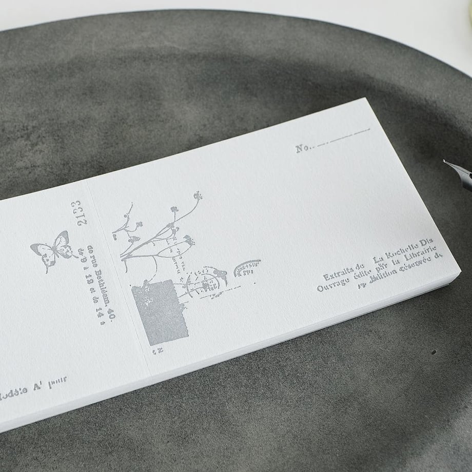 Yohaku Letterpress Memo Pad - Nostalgy Grey