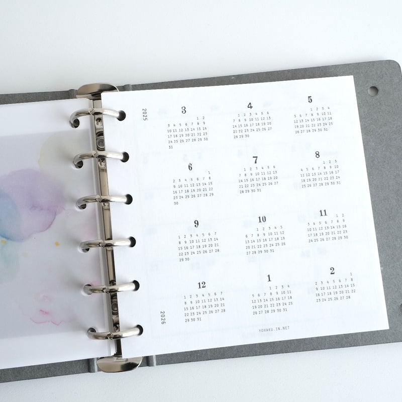 M-180 リフィル calendar 2025年3月始まり | ヨハク