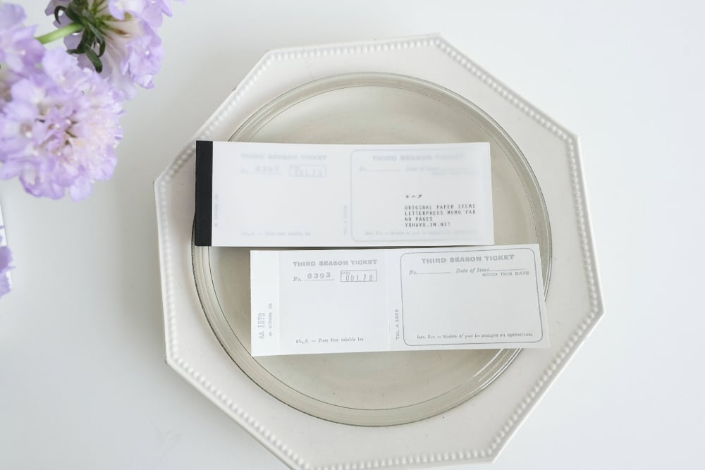 M-167 活版のメモ帳 ticket grey | ヨハク