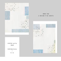 YC-020  CHECK&STRIPE 冬の贈り物2023  メモ帳 フユノホシ