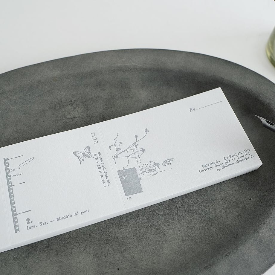 Yohaku Letterpress Memo Pad - Nostalgy Grey