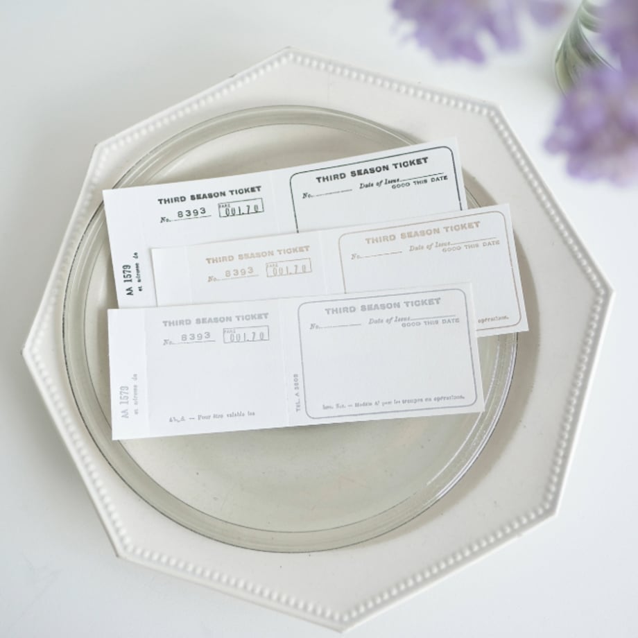 Yohaku Letterpress Memo Pad - Ticket Bronze