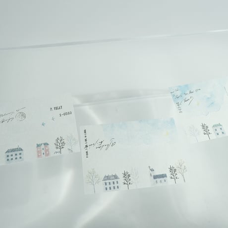 RF-004  箔押しトレーシングロール付箋　イツカノマチカド
