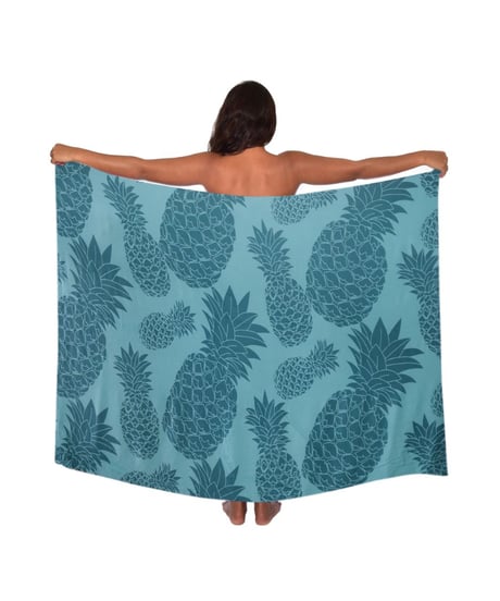 Hawai'ian Pareo    BIG PINEAPPLE  L/D Teal  HNLS03731-96410