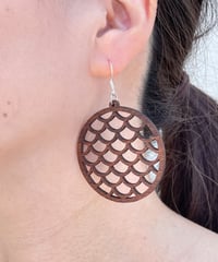 ウッドピアス　サークルオーシャン　HNLS03148-6410-2