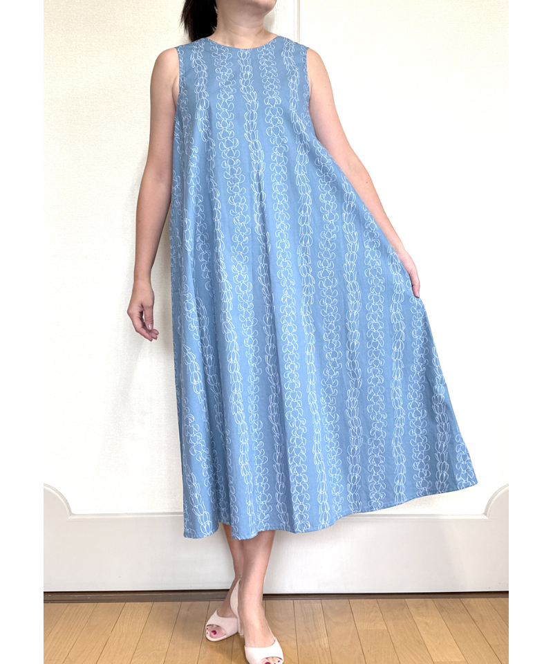 バックリボン マキシワンピース プアキニキニ Blue HNLS03573-12020 |