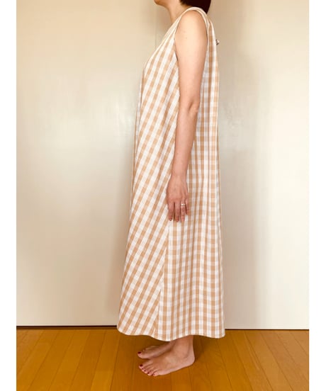 PALAKA BEIGE バックリボン ワンピース  HNLS03527-05030