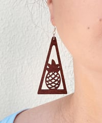 ウッドピアス   パイナップルトライアングル　HNLS03148-6410-28