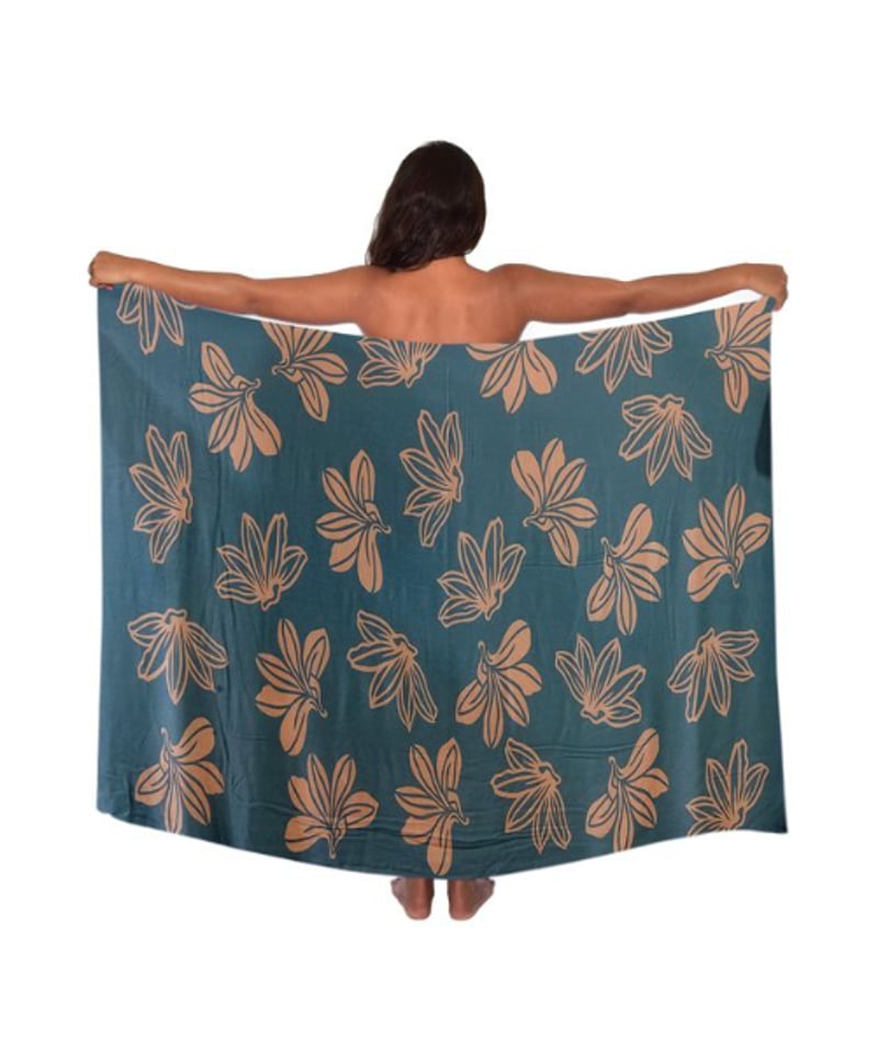 Hawai'ian Pareo NAUPAKA TEAL CORAL HNLS03659-