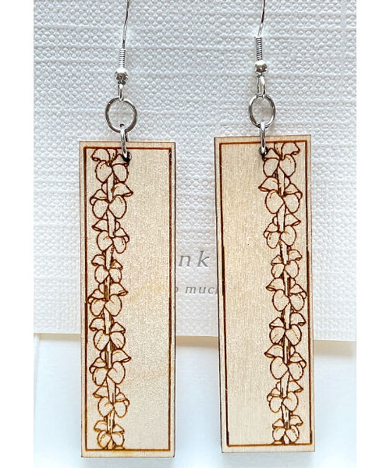 ナチュラルウッド ピアス プアケニケニ HNLS03244-5530 | Lei