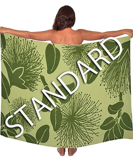 Hawai'ian Pareo  OHIA LEHUA  GREEN GREEN   HNLS03184-0090