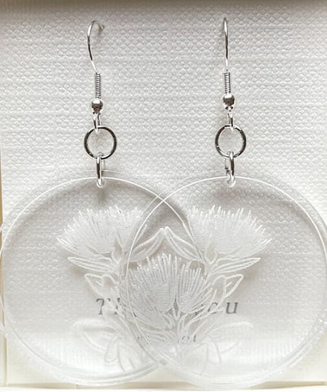 クリアアクリル  ピアス    オヒアレフア     HNLS03237-4440